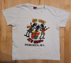 Dominica So Hot It&#39;s Cool White T-Shirt Size Medium - $13.84