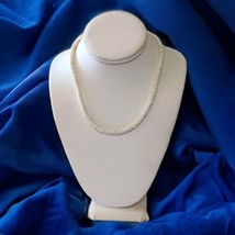 White Puka Shell Necklace Heishi Bead Surfer Vintage 80s 16&quot; Barrel Clasp Beach - £23.29 GBP