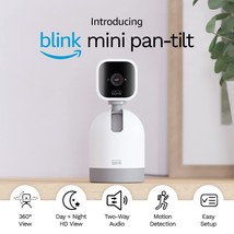Blink Mini Pan-Tilt Camera | Rotating Indoor Plug-In Smart Security, White - £40.71 GBP