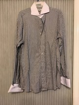 Daniel Ellissa Long Sleeve striped shirt Men&#39;s size 16.5 36-37Ships N 24h - $44.43