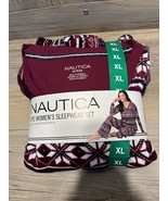 Nautica Women&#39;s 2 Piece Fleece Pajama PJ Sleepwear Set V-Neck Top - XLarge - £11.28 GBP