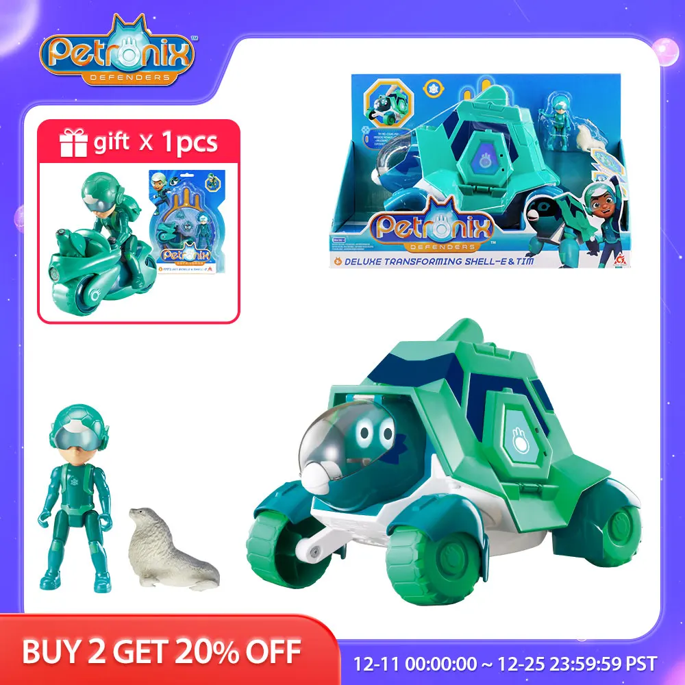 Tronix defenders deluxe transforming shell e tim 2 in 1 modes with 2 figures crane rope thumb200
