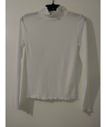 Derek Heart Juniors White L/Sleeve mock neck soft delicate knit pullover... - $9.00