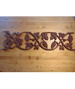 Old rusty cast iron grape and leaves panel 29&quot; by 7 1/2&quot; - £8.20 GBP