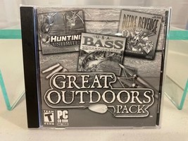 Great Outdoors Pack PC CD-ROM Hunting Unlimited Deer&#39;s Revenge Bass Cham... - $5.93