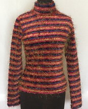 Cache Multi Color Eyelash Fringe Flirty Sweater Top New Sz S/M Stretch $128 NWT - £46.04 GBP