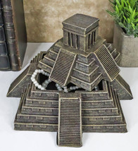Mesoamerican Aztec Pyramid Of The Sun And Moon Decorative Jewelry Box Figurine - £39.27 GBP