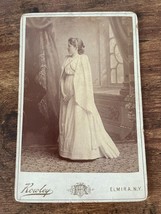 Vintage Cabinet Card. Woman near window by W. C. Rowley in Elmira, New York - £13.34 GBP