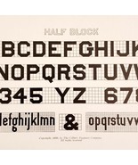 Half Block Font Example 1899 Victorian Craft Supply Art Drawing Ephemera... - $27.10 CAD