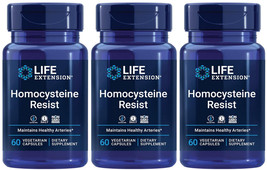 Homocysteine Resist Heart Brain Health 3 Bottles 180 Vege Caps Life Extension - £46.02 GBP