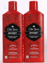 2 Bottles Old Spice 13.5 Oz Swagger 2 In 1 Shampoo &amp; Conditioner Legendary Smell - £20.32 GBP