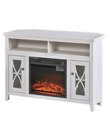 Rustic White Electric Fireplace Mantel TV Stand w/ Adjustable Shelves 2 ... - $12,842.75 MXN