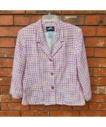 Sag Harbor Tweed Blazer with Hand Pockets Pink Multi Color Size 14 - $355.42 MXN
