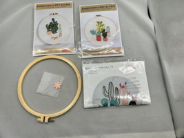 Set of 3 Embroidery DIY Art Kit Cactus Plants Desert Cx0045, Cx0017, &amp; C... - $13.99