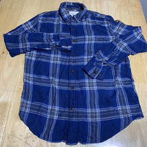 Weatherproof Vintage Shirt Mens Size M Blue Plaid 100% Rayon Button-up - $320.37 MXN
