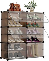 Unzipe Shoe Rack Organizer, Dark Coffee, 24 Pair Plastic Shoe Organizer, Diy - £39.02 GBP