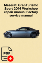 Maserati GranTurismo
Sport 2014 Workshop repair manual, Factory service ... - $10.39 CAD