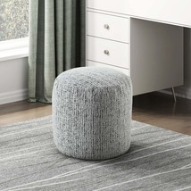 Modern Chenille Cylindrical Floor Pouf | Ottoman, Footstool, Non-Slip - $119.99