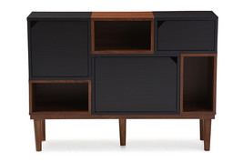 Palesa Oak and Espresso Wood Sideboard Storage Cabinet - $3,095.82 MXN