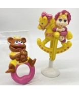 Vintage 1989 Remco Baby Miss Piggy Fozzie Muppet Babies Rattle Ring Suct... - £8.93 GBP