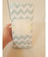 New Pottery Barn Kids Baby Harper Chevron Crib Skirt Cotton Aqua White - $627.03 MXN