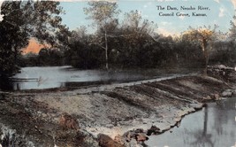 Junction City~Fort Riley Kansas The Dam On Neosho River Postcard 1912 - £3.77 GBP