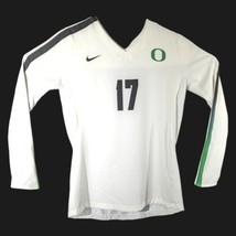 Long Sleeve Oregon Ducks Volleyball Shirt Jersey Womens Medium White #17 Nike - £14.12 GBP