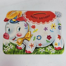 Vintage Piggy Banker Greeting Card Happy Birthday - $4.00
