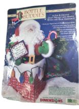 Vtg Dimensions "Toy Man" Bottle Buddy Felt Applique Kit Santa Christmas #62169  - $20.35