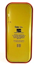 COLA COLA Metal Serving Tray "Drive Refreshed" 19"x 8.5" Red Yellow Car Vintage - $12.56