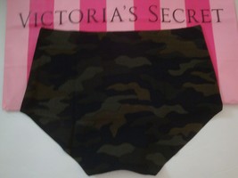 Victoria&#39;s Secret &quot;Pink&quot; No Show Boyshort Shortie Panty Green Camouflage Camo L - £11.91 GBP