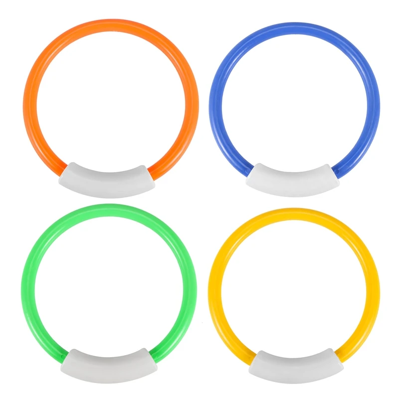 Diving Rings Swimming Pool Toy Rings 4 Pack Toys For Kids Plastic Diving Ring - £12.66 GBP