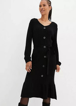BP Button Front Black Knitted Dress  Size XL - UK 22/24    (fm25-8) - £11.65 GBP
