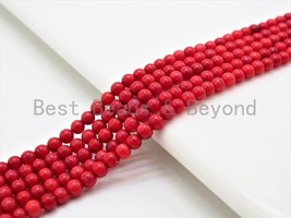 Smooth Round Red Coral beads, 2mm/3mm/4mm Red Gemstone beads, Red Coral beads, - $4.00+