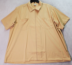 Haband Shirt Mens 2X Yellow Mesh Polyester Short Sleeve Pocket Collared Full Zip - £11.78 GBP