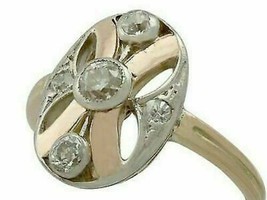 Solid 14K 2-Tone Gold FN 1CT Round Cut Diamond Art Deco Antique Engagement Ring - £88.33 GBP