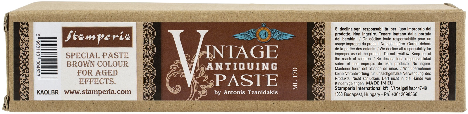 Stamperia Vintage Antiquing Paste Tube 170mlBrown