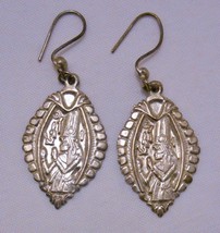 Egyptian Silver Pierced Earrings Dangle Ancient Symbols - £33.78 GBP
