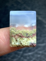 Scenic Moss Agate Rectangle Cabochon 19x13.8x4.2 mm - £43.25 GBP