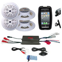 New Pyle Bike Bicycle Boat 4Ch 800W iPod Input Amplifier, Speakers, Phone Holder - £137.04 GBP