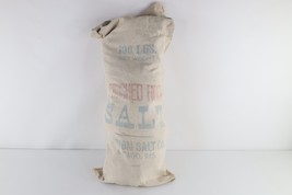 Vintage 20s 30s Distressed Morton Salt Co Crushed Rock Salt 100lb Bag Cl... - $44.50