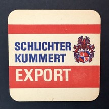 Schlichter Kummert Export Vintage German Beer Coaster Red &amp; Blue - £11.99 GBP
