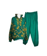 Vintage Lauren Brooke Tracksuit Womens Size Large Green Gold Jacket Pant... - $38.61