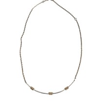 Sarah Coventry Vintage Long Bar Silver &amp; Gold Tone Necklace - $16.82