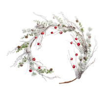 Snow Pine Garland w/Sleigh Bells 5&#39;L Plastic - £125.59 GBP