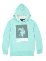 U.S. Polo Assn. Boys Graphic Hoodie, Jade Green Heather Size XL (14/16) - $397.62 MXN