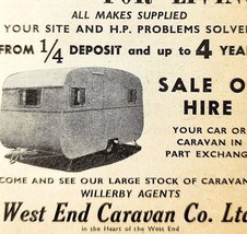 1954 Willerby West End Caravan Dealership Advertisement Automobilia E89G4 - $369.57 MXN