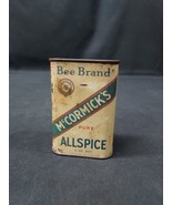 Old 1936 McCormick BEE BRAND Allspice Kitchen Spice Tin Advertising Can - $11.29