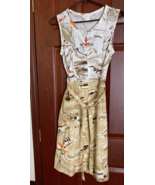 Zip front sailboat print sleeveless dress komar for leisurely living - $32.62