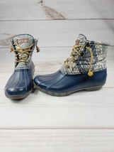 Sperry Womens Saltwater Geometric Print Duck Boots Size 7 Rain Boots - £34.59 GBP